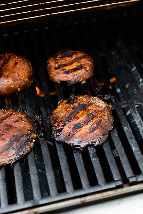 portobello mushrooms on the grill