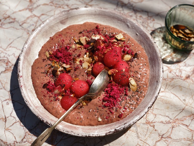 Watermelon Raspberry Breakfast Bowl