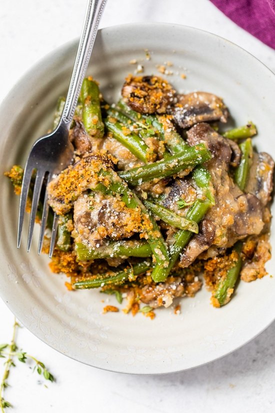 Green Bean Casserole on a plate.