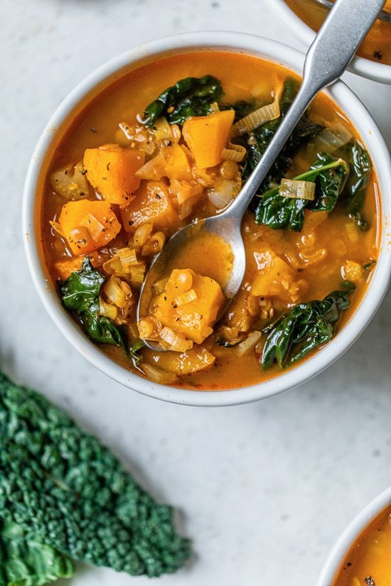 Lentil Soup with Butternut and Kale