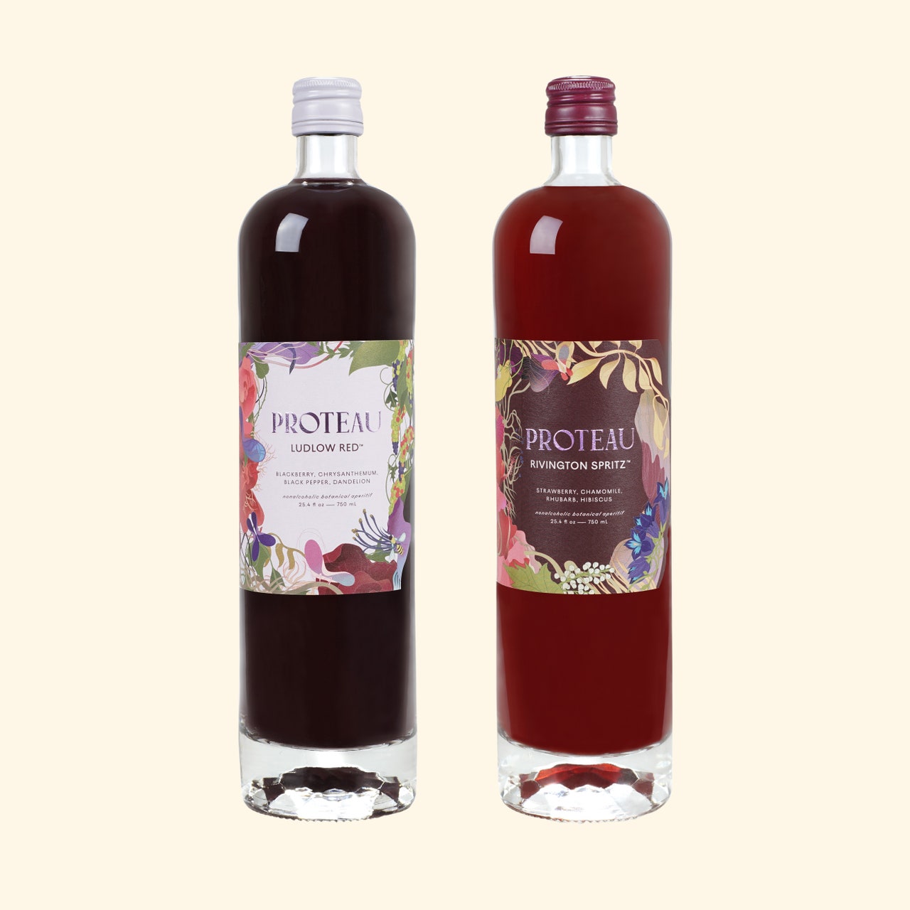 Two bottles of Proteau spirits